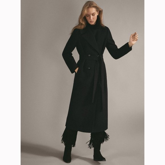 BCBGMaxAzria Jackets & Blazers - NWOT BCBGMaxAzria Black Double Breasted 100% Fine Wool Coat